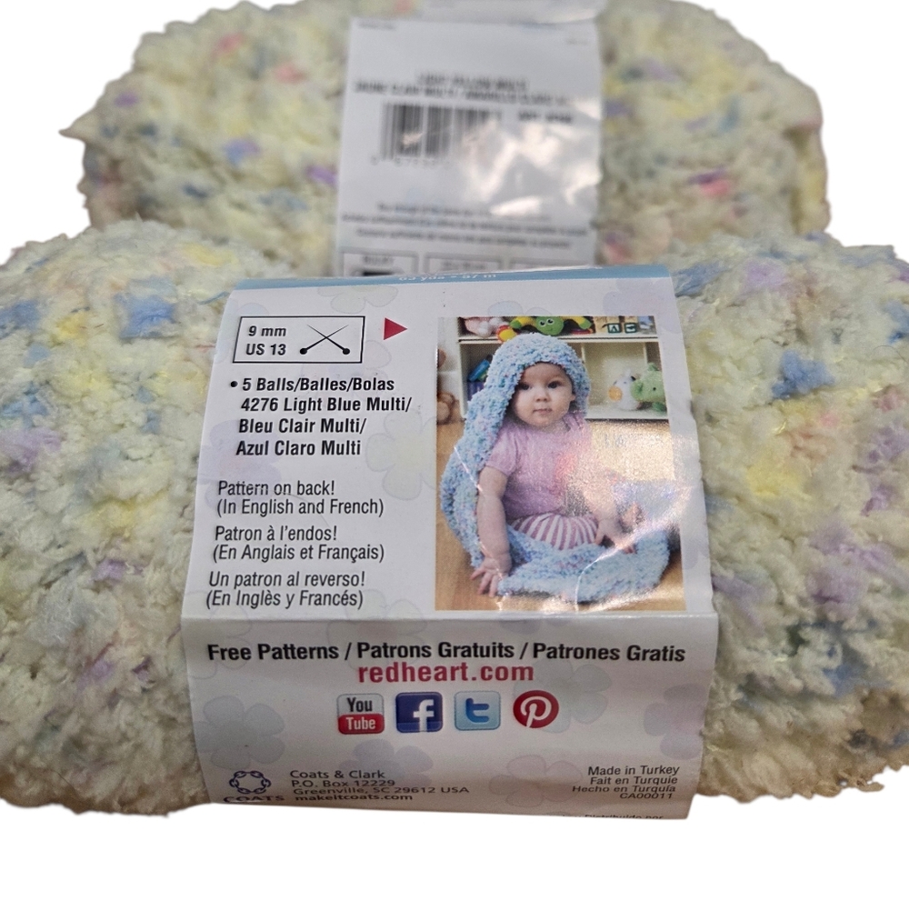 Red Heart Buttercup DISCONTINUED Light Yellow Multi - Lot Of 3 Skeins New - Picture 6 of 9